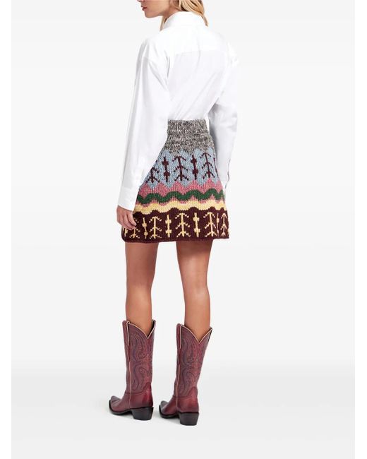 LaDoubleJ Gray Chalet Knitted Mini Skirt