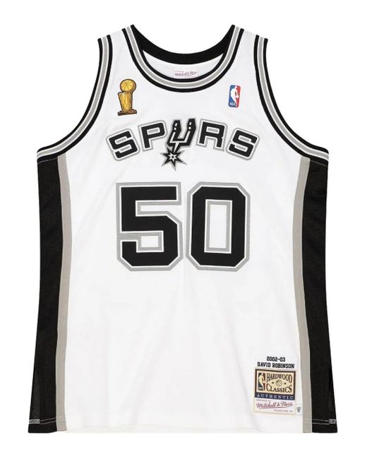Mitchell & Ness Black "Nba San Antonio Spurs 2002 David Robinson" Home Finals Jersey for men