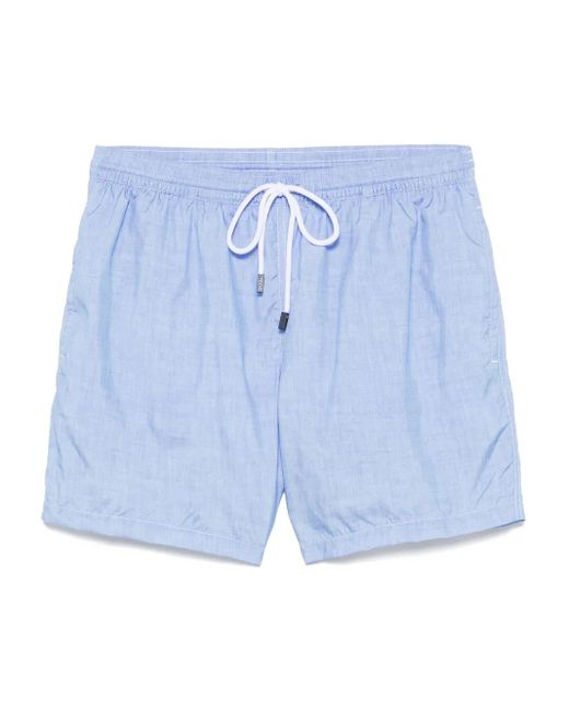 メンズ Barba Napoli ロゴ トランクス水着 Blue