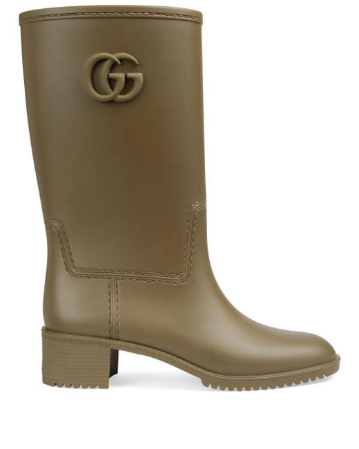 Gucci Green Double G Rain Boot