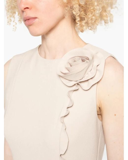 ROTATE BIRGER CHRISTENSEN White Floral-Appliqué Ruffled Mini Dress