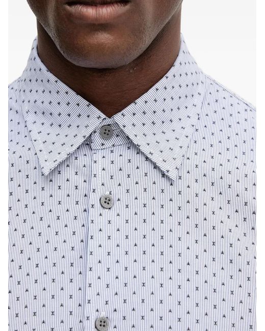 ARMANI EXCHANGE White Patterned Button-Down Shirt for men