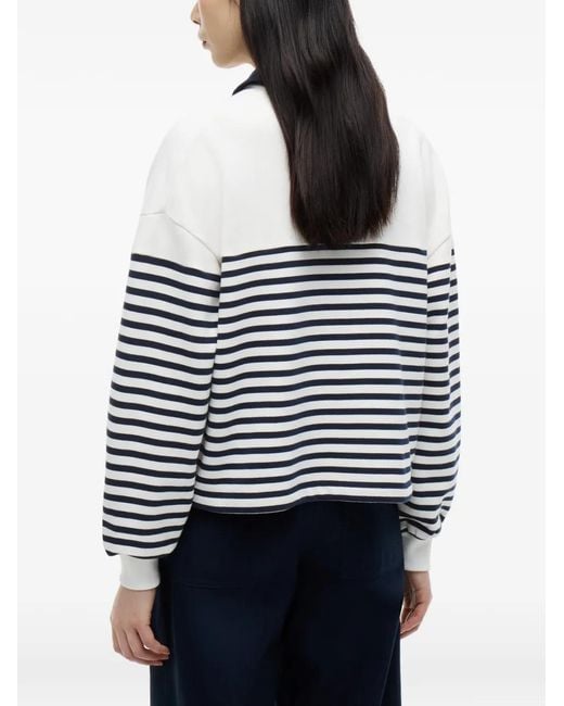 Tommy Hilfiger White Striped Long-Sleeve Polo Shirt