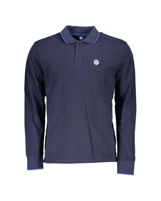 North Sails Blue Three-Button Polo Shirt for men