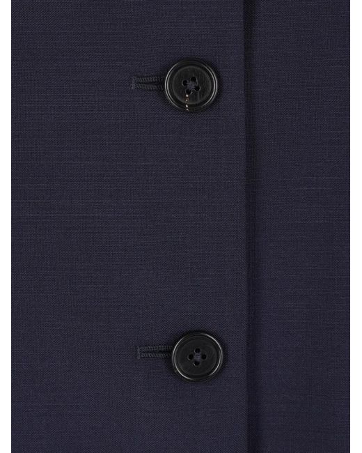 Jil Sander Blue Single-Breasted Jacket