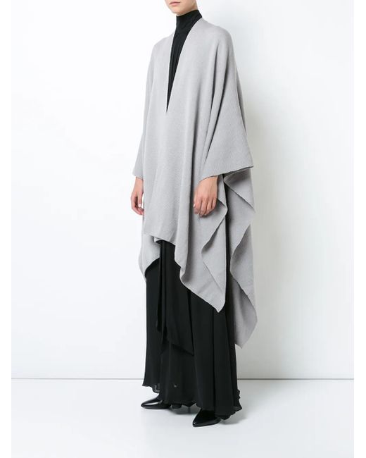 Voz Gray Draped V-Neck Cape