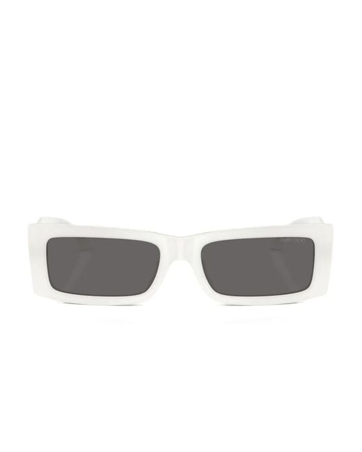 Jimmy Choo Gray Rectangle-Frame Sunglasses