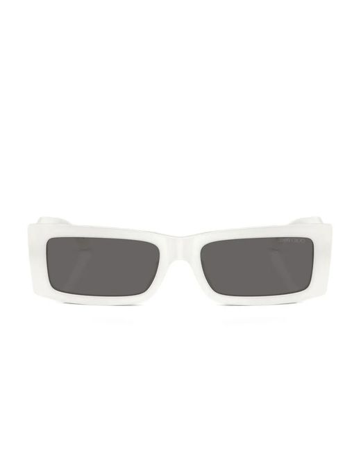 Jimmy Choo Gray Rectangle-Frame Sunglasses
