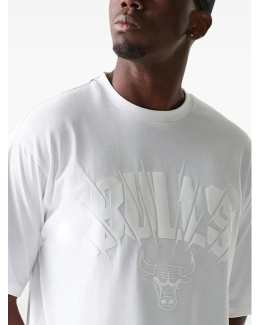 KTZ Gray Chicago Bulls Nba Logo-Print Cotton T-Shirt for men