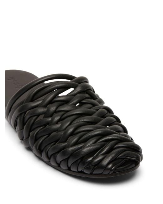 Marsèll Black Braided Leather Slippers for men