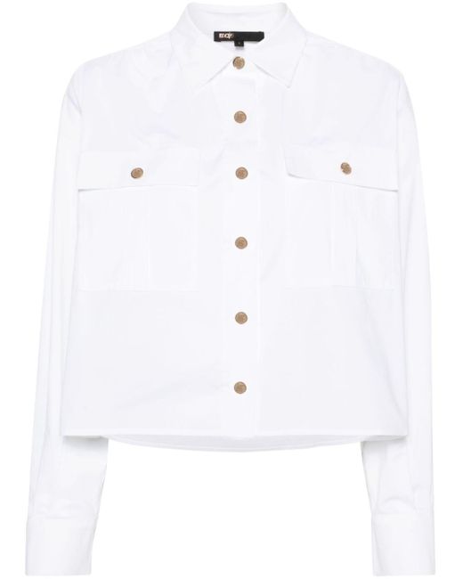 Maje White Popeline-Hemd mit klassischem Kragen