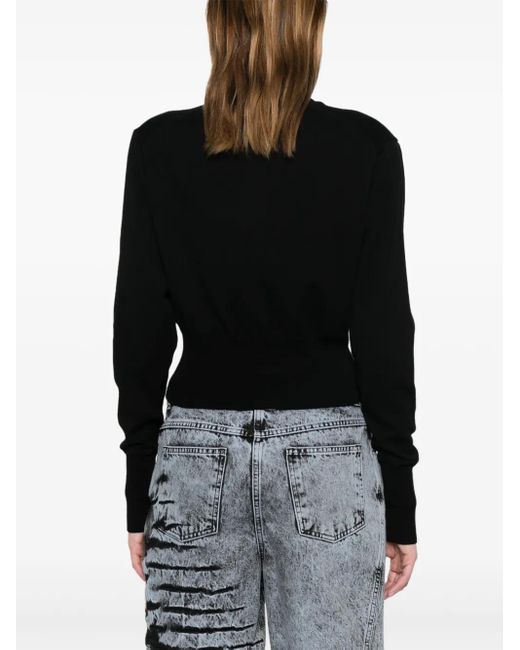 Vivienne Westwood Black Cotton And Cashmere Cropped Cardigan