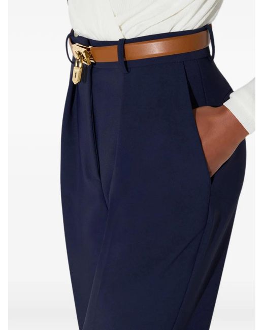 Elisabetta Franchi Blue Lightweight Crêpe Fabric Trousers