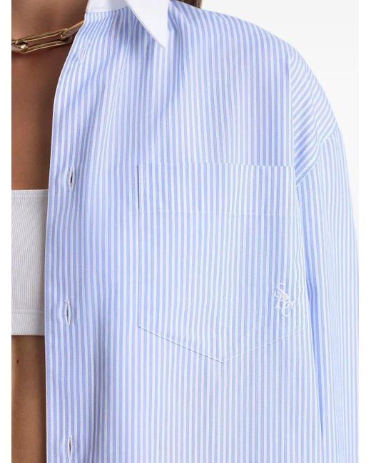 Sporty & Rich White Striped Pocket Shirt