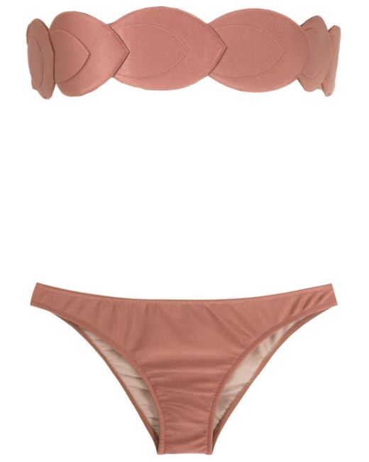 Bikini Geometric Orquidea Vintage senza spalline di Adriana Degreas in Pink