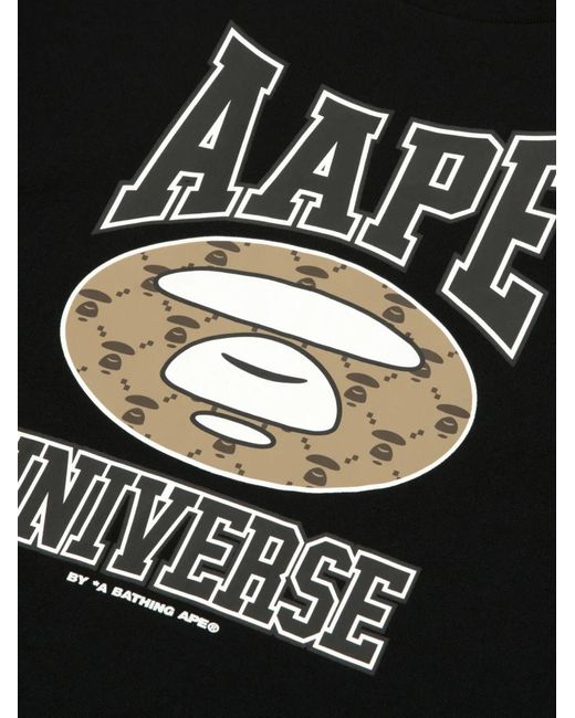 Aape By A Bathing Ape Black T-Shirt À Imprimé Graphique for men
