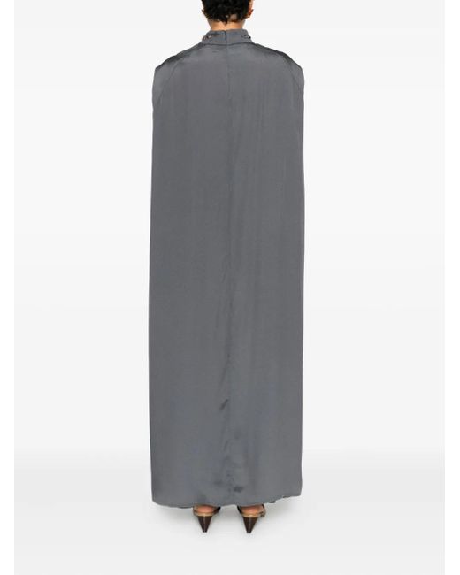Fabiana Filippi Gray Embellished High-Neck Dress