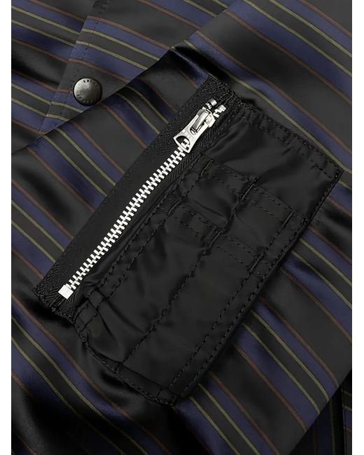 Sacai Black Striped Bomber Jacket for men
