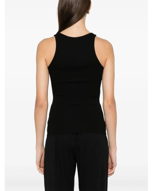 ÉTERNE Black Ribbed Tank Top