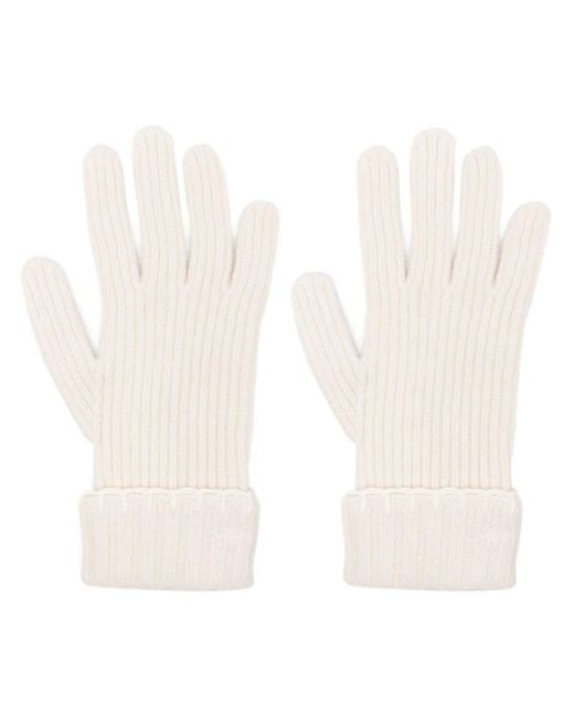 Chloé White Gerippte Handschuhe