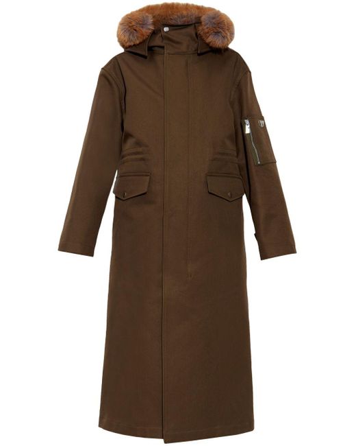 Burberry Brown Hooded Parka Coat