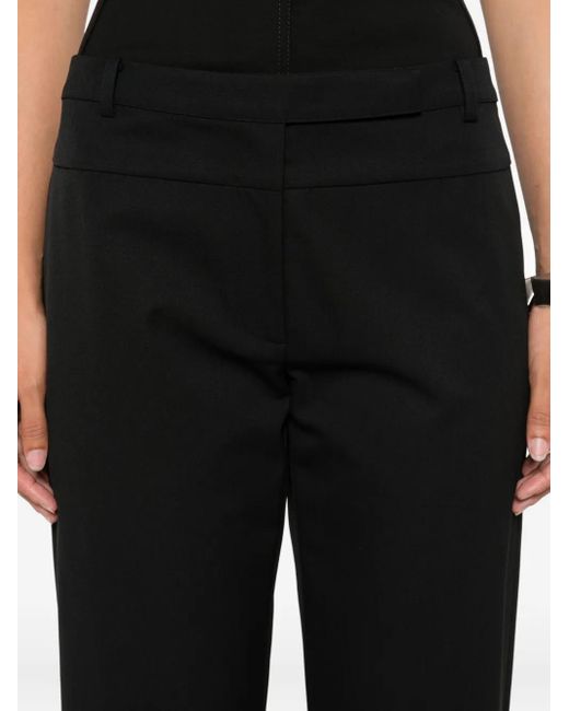 St. Agni Black Panelled Slim-Cut Trousers