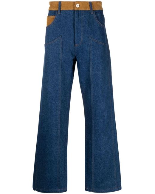 Wales Bonner Blue Cymbal Mid-rise Straight-leg Jeans for men