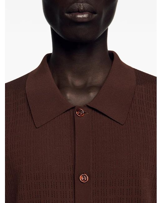 Sandro Brown Openwork Shirt for men