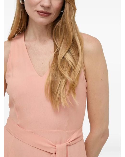 Twinset Pink V-Neck Split Maxi Dress