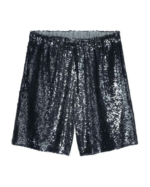 メンズ Dries Van Noten スパンコールトリム ショートパンツ Gray