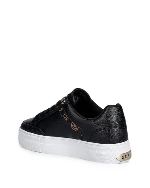 Sneakers Con Inserti E Logo di Guess in Black
