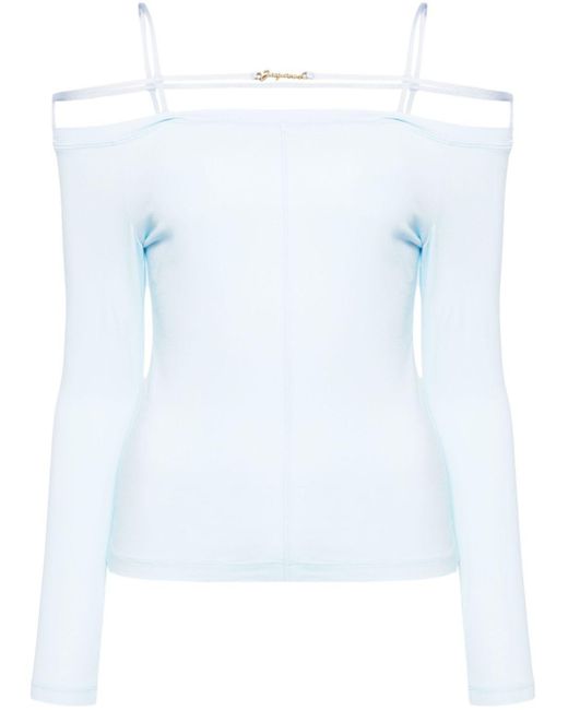 Jacquemus White Le T-shirt Sierra Off-shoulder T-shirt