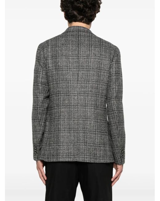 メンズ Tagliatore Check-print Blazer Gray