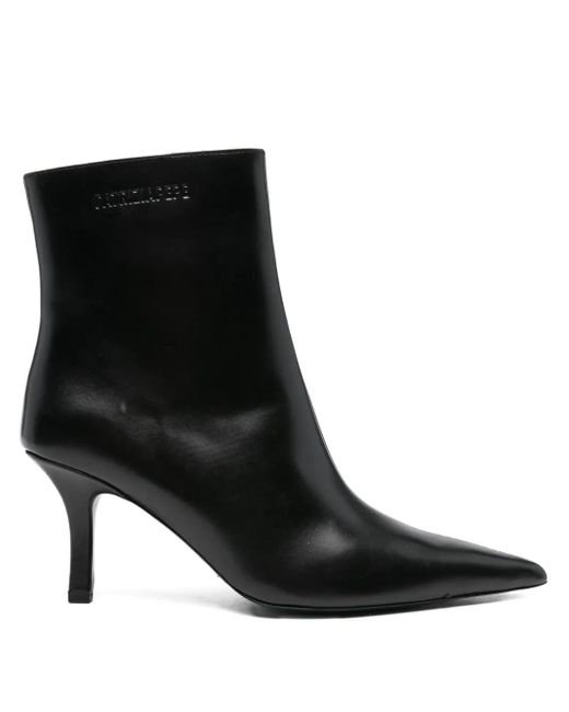 Patrizia Pepe レザー アンクルブーツ Black