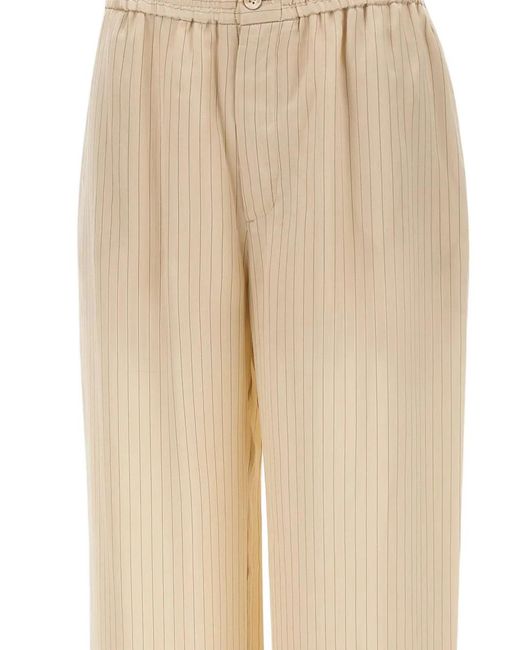 Herskind Natural Pinstripe Elasticated Trousers
