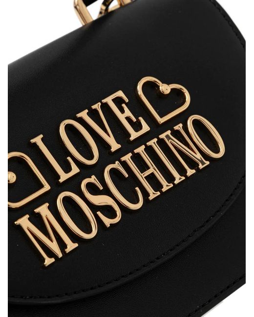 Love Moschino Black Logo-Detail Tote Bag