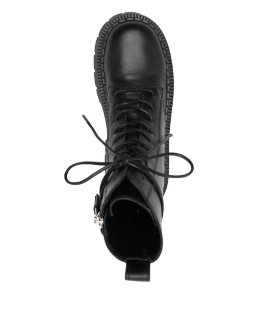 Vic Matié Lace-Up Combat Boots in Black Lyst UK
