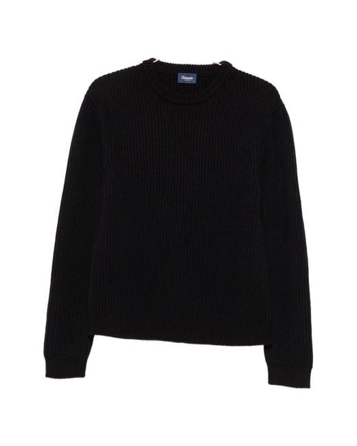 Drumohr Black Ribbed-Knit Wool Sweater for men