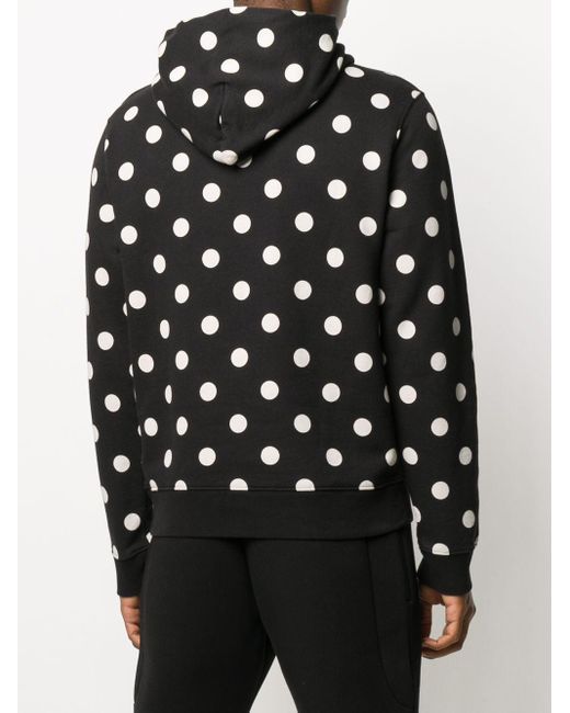 Sandro Cotton Polka Dot Hoodie in Black 