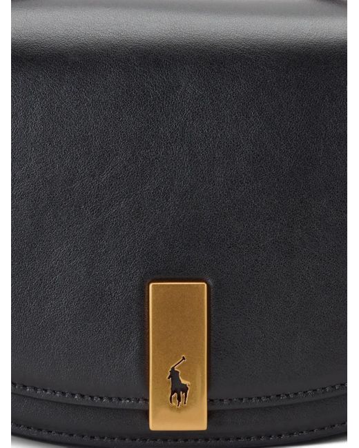 Polo Ralph Lauren Black Mini Polo Id Leather Crossbody Bag