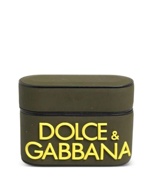 Dolce & Gabbana Green Logo-Embossed Airpods Pro Case
