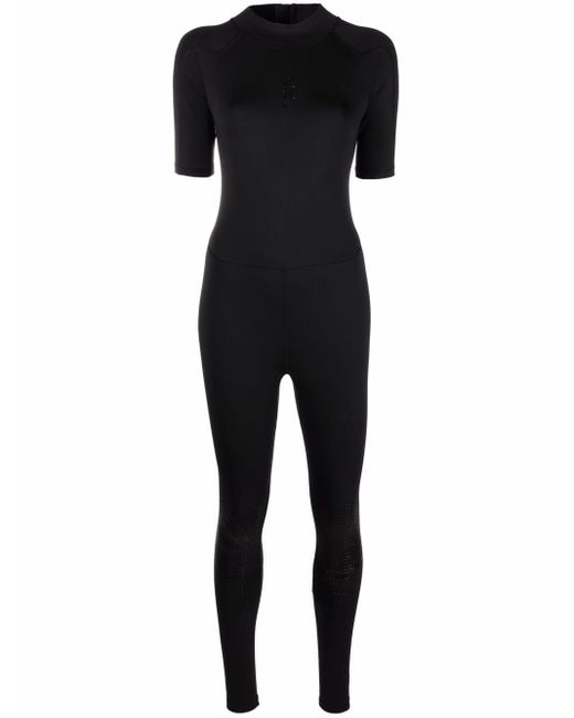 Nike Black Short-sleeved Stretch Jumpsuit