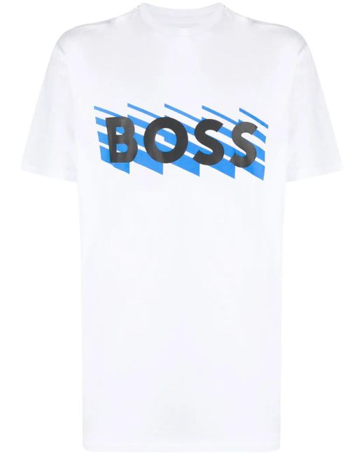 メンズ Boss ロゴ Tシャツ Blue