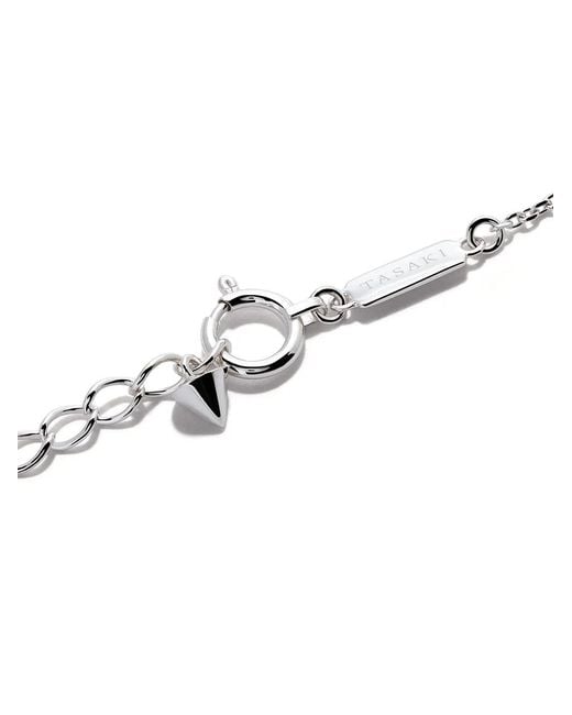 Tasaki Metallic 18Kt Petit Balance Class Collection Line Akoya Pearl And Diamond Pendant
