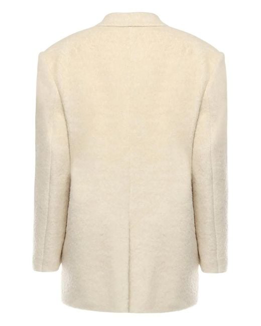 ANDAMANE Natural Single-Button Wool Blazer