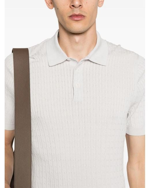 Polo Intrecciata di Fay in White da Uomo