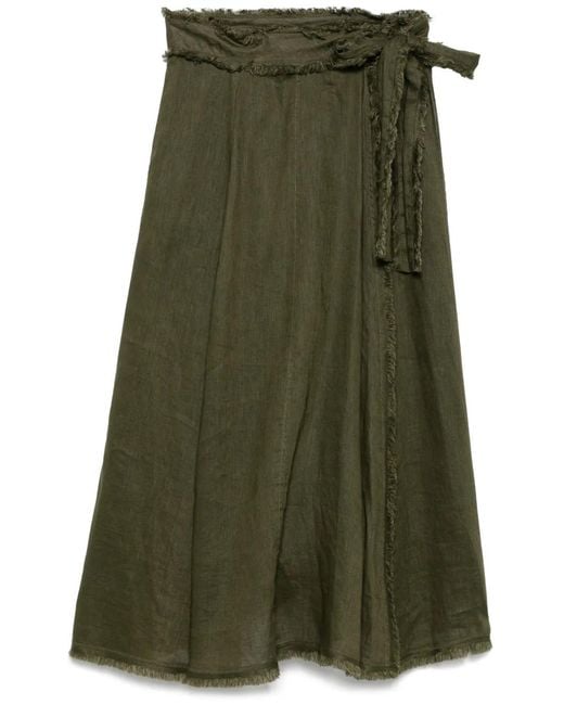 P.A.R.O.S.H. Green Linen Maxi Skirt