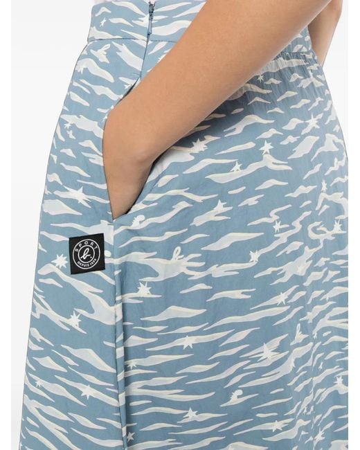 SPORT b. by agnès b. Blue Logo-Patch Skirt