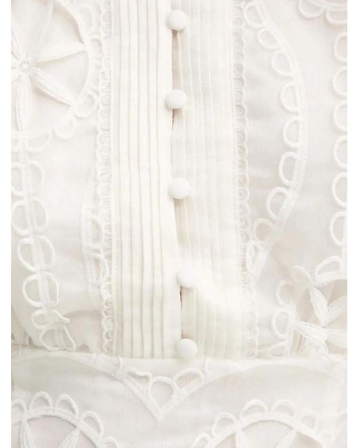 Robe Courte Remy À Dentelle Fleurie Bardot en coloris White