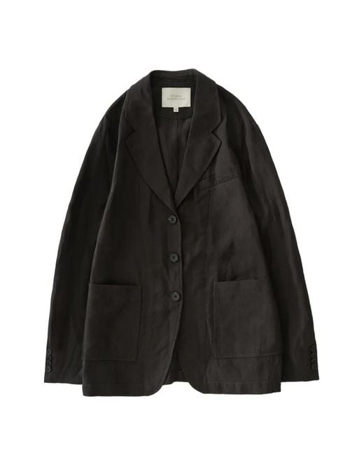 Studio Nicholson Black Elkin Notch-Lapel Jacket